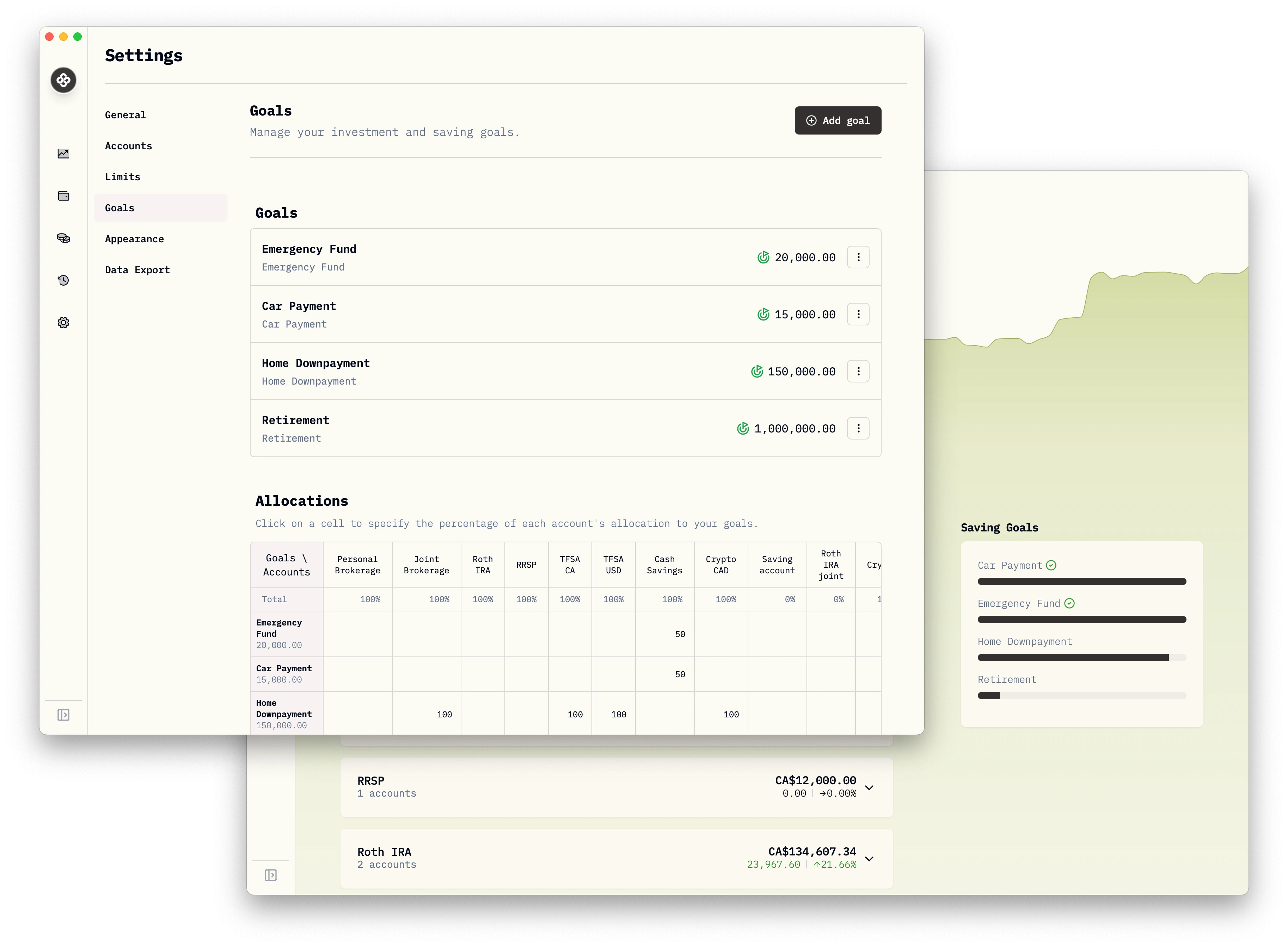 Goals Tracking