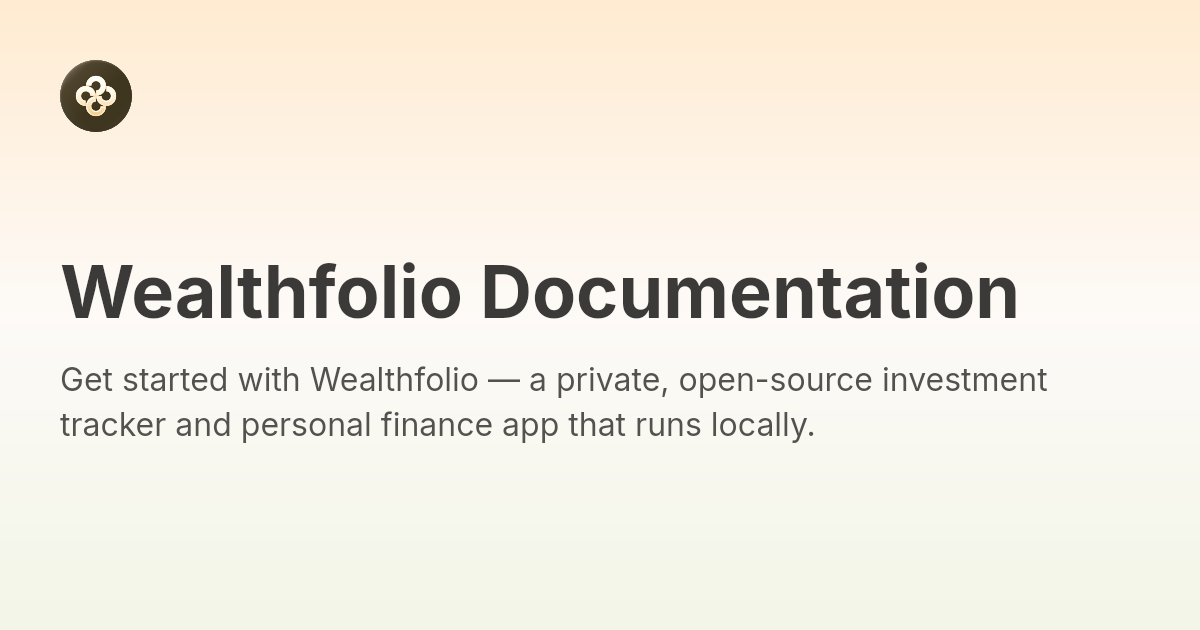 Wealthfolio Documentation